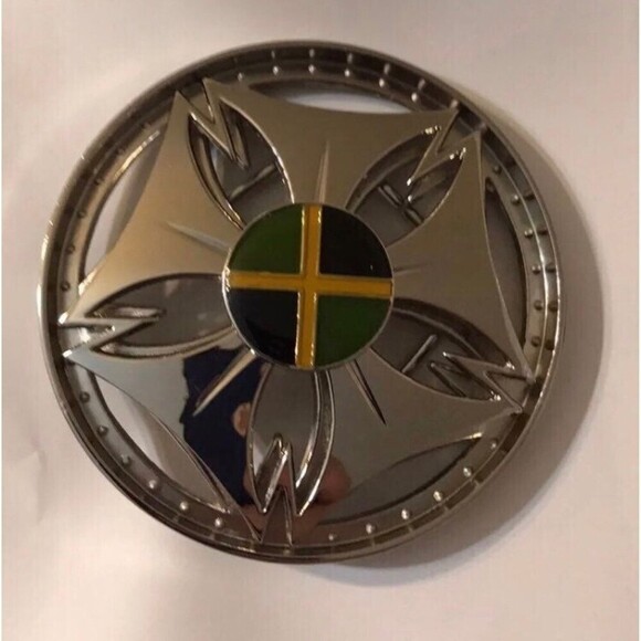 Silver Tone Jamaican Flag Spinning Belt Buckle - Picture 1 of 2